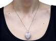 wearing Diamond Pendant Necklace in White Gold