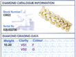 Large 10 carat Diamond and Gold Bracelet grading card