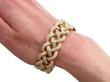 Large 10 carat Diamond and Gold Bracelet being worn