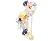Victorian Gemstone Swan Brooch in Gold side