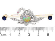 Victorian Gemstone Swan Brooch in Gold size