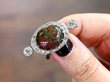 Boulder Opal Brooch with Diamonds in platinum