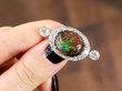 antique Boulder Opal Brooch with Diamonds