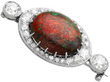 Boulder Opal Brooch with Diamonds setting