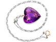 Amethyst Heart Necklace with diamonds
