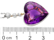Antique Amethyst Heart Necklace size