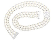 Pearl Choker Necklace with Diamond white gold clasp