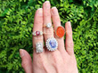 6 Carat Sapphire Ring with Diamonds in Natural Light