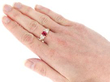 Gold Ruby Diamond Ring wearing