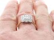 Antique Rectangular Multi Diamond Dress Ring on finger