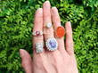 gemstone rings outside