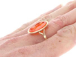 wearing Antique Carved Agate Intaglio Ring in Gold