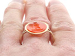 Antique Carved Agate Intaglio Ring in Gold on finger