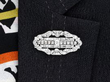 wearing Platinum Antique Diamond Brooch