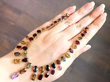 Multi Gemstone Fringe Necklace in rose gold