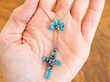 Antique Blue Enamel and Diamond Pendant in gold