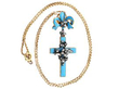 Antique Blue Enamel and Diamond Pendant in yellow gold