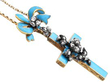 Blue Enamel and Diamond Pendant