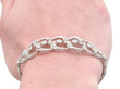 Art Deco Platinum Diamond Bracelet for Women wearing