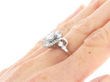 Art Deco Diamond Cocktail Ring in White Gold on hand
