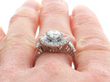 Art Deco Diamond Cocktail Ring in White Gold on finger