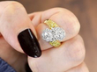 Twist Pear Cut Cluster Engagement Ring wearing