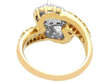 Twist Pear Cut Cluster Engagement Ring in Gold back