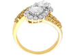 Twist Pear Cut Cluster Engagement Ring in Gold setting