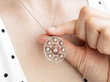 Antique Circular Diamond Pendant wearing