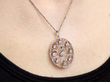 Antique Circular Diamond Pendant being worn