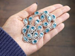 white gold Diamond and Aquamarine Necklace