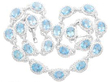 contemporary Diamond and Aquamarine Necklace in White Gold