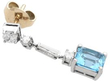yellow gold Art Deco Aquamarine Drop Earring
