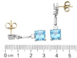 Art Deco Aquamarine Drop Earrings size