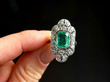 Colombian Emerald Dress Ring in Platinum