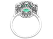 1920s Colombian Emerald Dress Ring in Platinum back