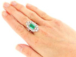 1920s Colombian Emerald Dress Ring in Platinum on hand