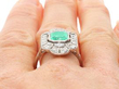 1920s Colombian Emerald Dress Ring in Platinum being worn