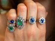 gemstone rings on hand