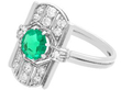 Art Deco Emerald and Diamond Ring