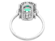 Art Deco Emerald and Diamond Ring in White Gold back