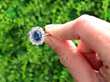 Sapphire Cluster Ring with Old European Diamonds outside