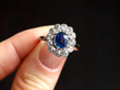Sapphire ring with Old European Diamonds