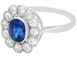 Sapphire Cluster Ring with Diamonds