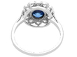 Sapphire Cluster Ring with Old European Diamonds back