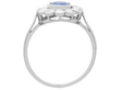 Sapphire Cluster Ring with Old European Diamonds setting