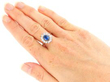 wearing Sapphire Cluster Ring with Old European Diamonds