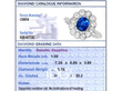 Sapphire Cluster Ring with Old European Diamonds grading card