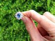 Antique Oval Sapphire and Diamond Ring outside
