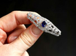 sapphire and Diamond Brooch in Platinum
